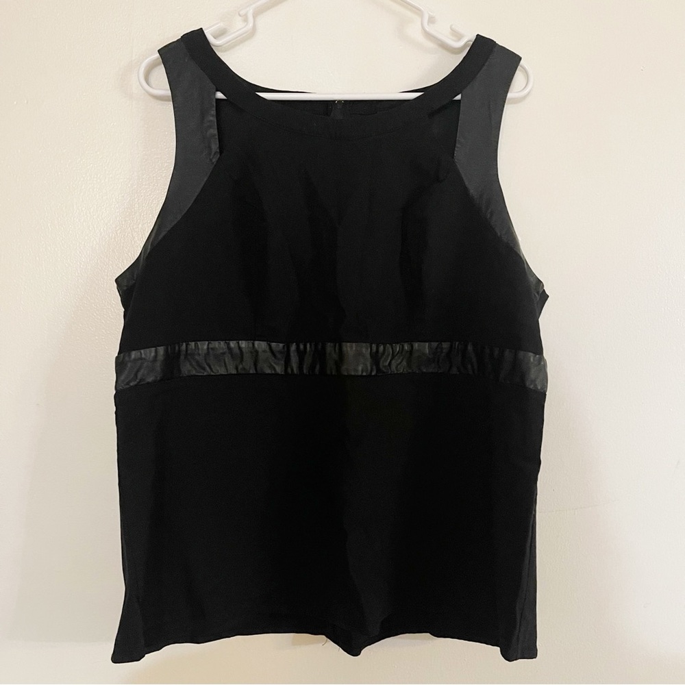 👚TORRID Top Plus Size 3X Black Zip Back Moto Style Satin Waist Stretch